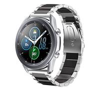 SUNDAREE Compatibile con Cinturino Samsung Galaxy Watch 3 45MM/Garmin Venu 3/Honor MagicWatch 2 46MM/GTR 4/Ticwatch Pro 3 Ultra,22MM Nero+Argento Uomo Metallo Acciaio Orologio Ricambio Band