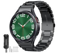 SUNDAREE Compatibile con Cinturino Samsung Galaxy Watch 6 4 Classic 47MM 46MM 43MM 42MM LTE/Watch 7 6 5 4 44MM 40MM/FE/5 Pro 45MM,Nero No Gap Uomo Metallo Acciaio Orologio Cinturini Ricambio Band
