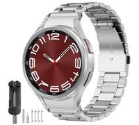SUNDAREE Compatibile con Cinturino Samsung Galaxy Watch 7 FE 6 5 4 44MM 40MM LTE/6 4 Classic 47MM 46MM 43MM 42MM/5 Pro 45MM,Argento No Gap Donna Uomo Metallo Acciaio Inox Orologio Cinturini Bracciale