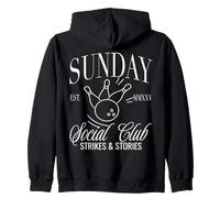 Sunday Club Bowling Strikes & Storie Grafica Felpa con Cappuccio