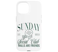 Sunday Club Padel Crew Walls Are Friends Graphic Custodia per iPhone 15