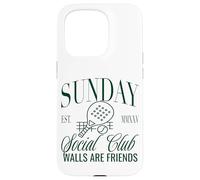 Sunday Club Padel Crew Walls Are Friends Graphic Custodia per iPhone 15 Pro