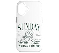 Sunday Club Padel Crew Walls Are Friends Graphic Custodia per iPhone 16