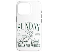Sunday Club Padel Crew Walls Are Friends Graphic Custodia per iPhone 16 Pro