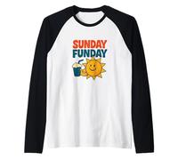 Sunday Funday Retro Vibes Weekend Mood Funny Chill Citazione Maglia con Maniche Raglan
