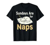 Sundays Are for Naps, Accogliente Grafica per Il fine Settimana con Gatti Che dormono Maglietta