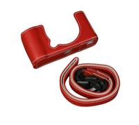 SundayZaZa Mezza custodia per fotocamera Fujifilm X-E5 XE5 con treppiede e tracolla, Rosso, Mezza custodia