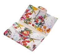 sundee Portafoglio da donna portamonete porta carte chiuso in pelle compatta doppia piega tasca portamonete con finestra ID, Rosso e giallo.