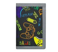 sundee Portafoglio per bambini per ragazzi, RFID Trifold Canvas Outdoor Sports Wallet per bambini, regali per festival per bambini, regali di compleanno, Gioco-nero, Taglia unica, Classico