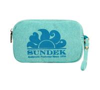 Sundek, ,Bags ,unisex ,Verde ,ONE SIZE Pochette Effetto Stone Washed