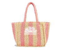 SUNDEK Borsa donna AW743ABPA100 Vita beige e pesca paglia intrecciata logo PE24 UNI