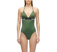 SUNDEK Gabriela Swimsuit, Costume Intero da Donna con Elastico con Logo (IT, Testo, S, Regular, Regular, Verde Palma)
