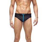 SUNDEK Leonardo Swim Stampa Logo, Slip Mare da Uomo (IT, Testo, XL, Regular, Regular, Black 06)