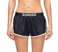 SUNDEK Lulin Short, Costume a Pantaloncino Corto con Vita Elastica da Donna (IT, Testo, L, Regular, Regular, Nero)