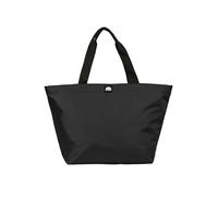 SUNDEK Maxi Shopping Bag, Borsa rigida in Tessuto Gommato con chiusura centrale a zip (Nero)