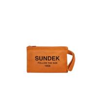 SUNDEK MIN STONE WASHED HAND BAG WITH LOGO AND SLOGAN