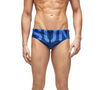 SUNDEK Swim Brief, Slip Mare con Logo da Uomo (IT, Testo, S, Regular, Regular, Navy 03)