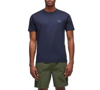 SUNDEK T-Shirt Girocollo con Logo M129 (IT, Testo, M, Regular, Regular, Navy Blu)