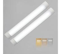 Sundertech Tubo Neon LED 60CM x2, Plafoniera Led 17W 1880LM (3000 K/4000 K/6500K 3CCT in 1), Luci a led da soffitto per Officina Garage Bagno Cucina
