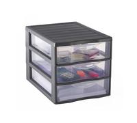Sundis 4218013 Cassettiera plastica, Grigio, A4 / 3 cassetti