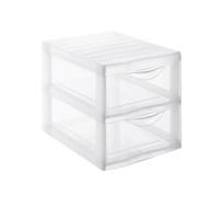 Sundis 4219001.0 Orgamix A4 2 Cassetti, 36 x 26 x 25.5 cm | Trasparenti, Impilabile, ideale per l'archiviazione in ufficio, lezioni, documenti, materiale di consumo