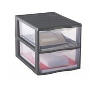 Sundis Orgamix 2T Cassettiera plastica, Grigio, A4 / 2 cassetti