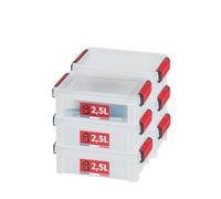 Sundis Clip'N Store, set di 6 scatole portaoggetti da 2,5L, rinforzata