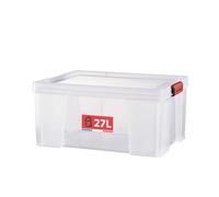 Sundis contenitore con coperchio CLIP 'N STORE, 27L, Trasparente con coperchio a scatto, impilabile, idoneo al contatto alimentare