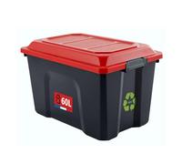 Sundis Locker 60L Scatola plastica con Coperchio, Nero/Rosso