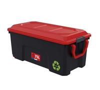 SUNDIS Locker, Scatola di plastica da 75 Litri, con Coperchio a Clip, impilabile, Ideale per l'officina, Il Trasporto, Il Garage e Il Fai da Te