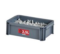 Sundis Master Box, scatola portaoggetti da 2,5L, in plastica riciclata, robusto e rinforzato, impilabili e combinabili, ideale per l'officina, il bricolage o il trasporto