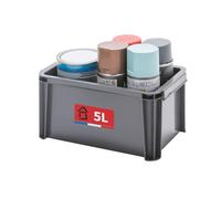 Sundis Master Box, scatola portaoggetti da 5L, in plastica riciclata, robusto e rinforzato, impilabili e combinabili, ideale per l'officina, il bricolage o il trasporto