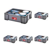 Sundis Master Box, scatola portaoggetti da 9L, in plastica riciclata, robusto e rinforzato, impilabili e combinabili, ideale per l'officina, il bricolage o il trasporto (Confezione da 5)