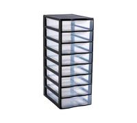 Sundis Orgamix A4 8T Cassettiera plastica Grande, Nero, 8 cassetti