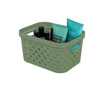 SUNDIS Pixel, cestino portaoggetti 1,5l, verde salvia, impilabile | Con manici, plastica riciclata, ideale per il bagno, la camera da letto, la decorazione o l'ufficio