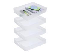 Sundis Pure Box, confezione da 4 piccoli contenitori in plastica trasparente, formato A4, ideali per piccoli oggetti, accessori fai da te e piccole forniture