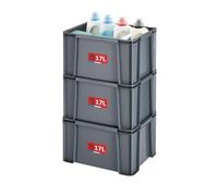 Sundis set di 3 contenitori MASTER BOX, 17L, Componibili e impilabili, Grigio antracite