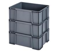 Sundis set di 3 contenitori MASTER BOX, 27L, Componibili e impilabili, Grigio antracite