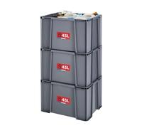 Sundis set di 3 contenitori MASTER BOX, 45L, Componibili e impilabili, Grigio antracite
