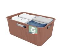 SUNDIS Vibes, cesta Biancheria, 40l, marrone moka | 4 maniglie laterali, plastica riciclata