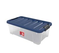 SUNDIS Wave Box, scatola portaoggetti 5l, con coperchio a clip, plastica trasparente, impilabile, ideale per cosmetici, gioielli, penne e pennarelli, accessori per il cucito, perline