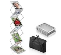 SUNDOY Espositore portatile A4 con 6 scomparti per esposizioni - Supporto pieghevole su entrambi i lati per opuscoli, volantini, riviste e cataloghi per mostre, showroom e reception
