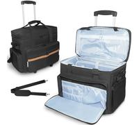 SUNDOY Rolling Insegnante, borsa da lavoro per insegnanti, con scomparto espandibile, per laptop fino a 17,3 pollici, Nero + marrone., 42x23x35-ZM, Puglia