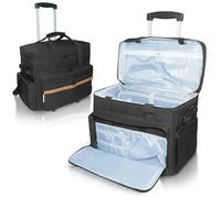 SUNDOY Rolling Teacher Tote Bag con carrello staccabile, spaziosa e resistente borsa per insegnanti con scomparto espandibile per documenti, adatta per computer portatili fino a 17,3", libri e