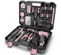 Sundpey Cassetta Attrezzi Completa 206 Pezzi, Trapano Avvitatore Batteria 12V per Serrare/Allentare Viti, Set Attrezzi da Lavoro Valigia Attrezzi Completa per Riparazioni Casalinghe e Fai da Te, Rose