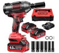 SundpeyPRO Avvitatore a Impulsi 1500Nm, 21V Avvitatori a Massa Battente Brushless con 2 Batterie da 4.0Ah, Avvitatore ad Impulsi 2800 RPM con 6 Bussole e Caricatore Rapido per Auto Casa