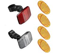 sundrerfect Set di Riflettori e Clip Luci per Bici - 6 Pezzi Occhio di Gatto per Bambini, Riflettori Anteriore e Posteriore - Adatto a Bici da Strada, MTB, E-Bike