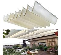 Sune Soluts - Kit tettuccio retrattile con binario scorrevole, protezione UV per terrazza esterna Pera, bianco, 1,8 x 4 m, perfetto per Sune Soluts
