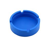 Suneast Posacenere da sigaretta, rotondo in silicone ad alta temperatura, resistente al calore e al calore, con 4 slot, portatile e antivento, per esterni o casa, blu