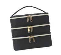 Sunerzenor Borsa Cosmetica Compatta con Cerniera, Ideale per Il Bagno, Come Trousse per Il Trucco Da Donna, Anche per Lo Smalto, per Il Campeggio E per La Casa, Nero